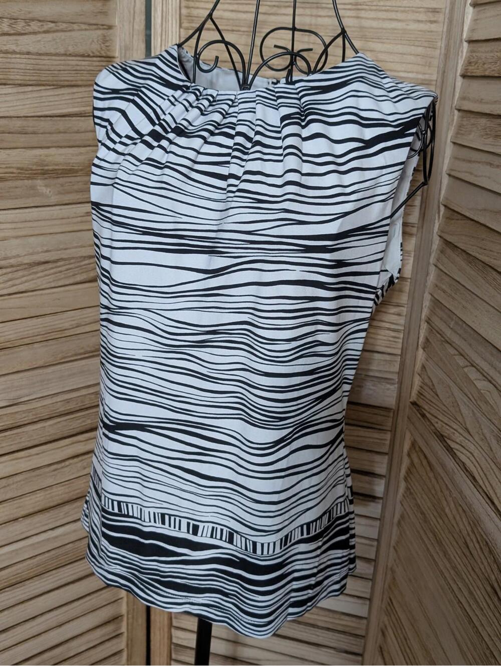 Calvin Klein‎ Womens Top Black white Size S